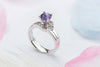 Nhẫn Đá quý thiên nhiên Amethyst leaf ring in sterling silver by AME Jewellery