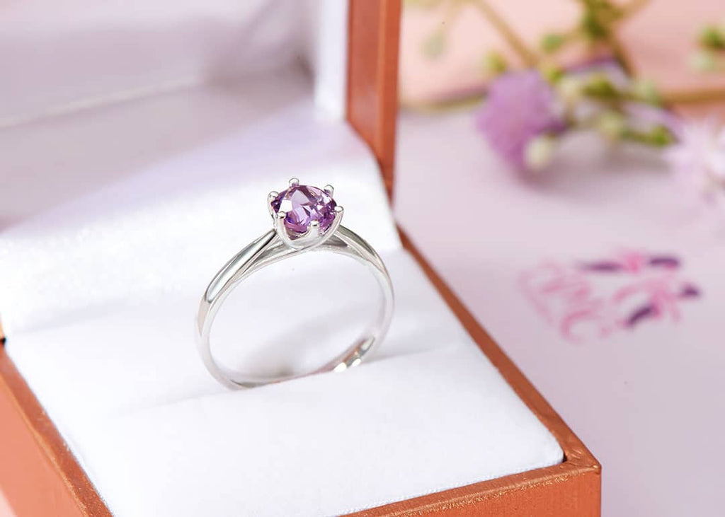 Nhẫn Đá quý tự nhiên Amethyst silver ring by AME Jewellery