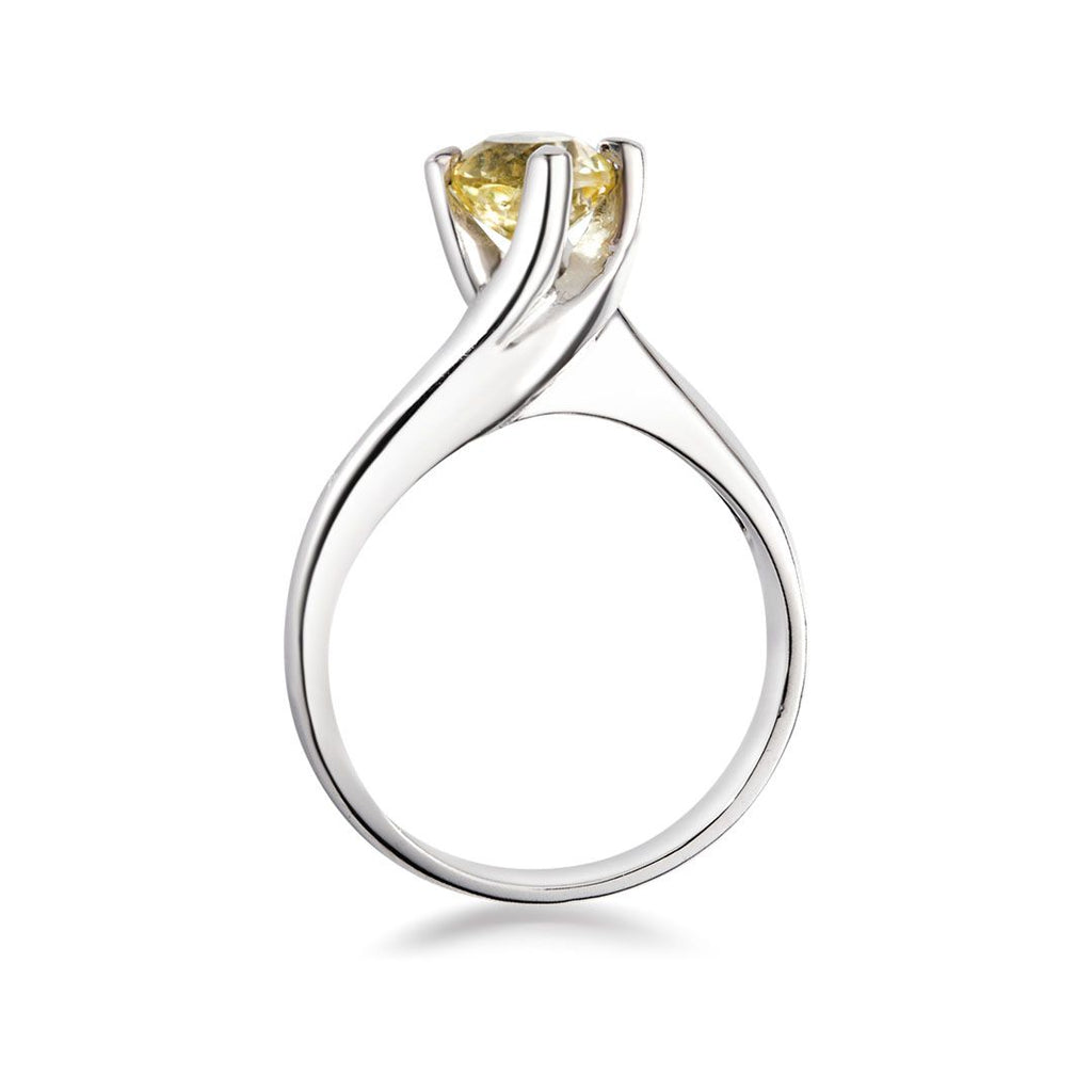 Nhẫn Đá quý thiên nhiên Citrine Solitaire Twist Ring in Sterling Silver by AME Jewellery