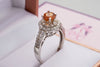 Nhẫn nữ Đá quý tự nhiên Citrine double halo ring - AME Jewellery