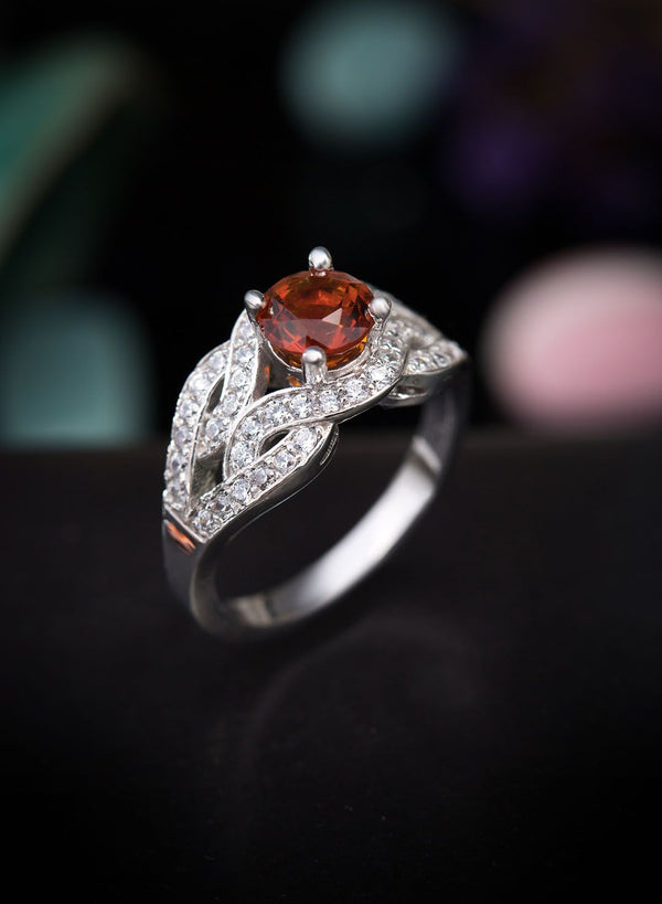Nhẫn nữ Đá quý thiên nhiên Citrine Ring - AME Jewellery