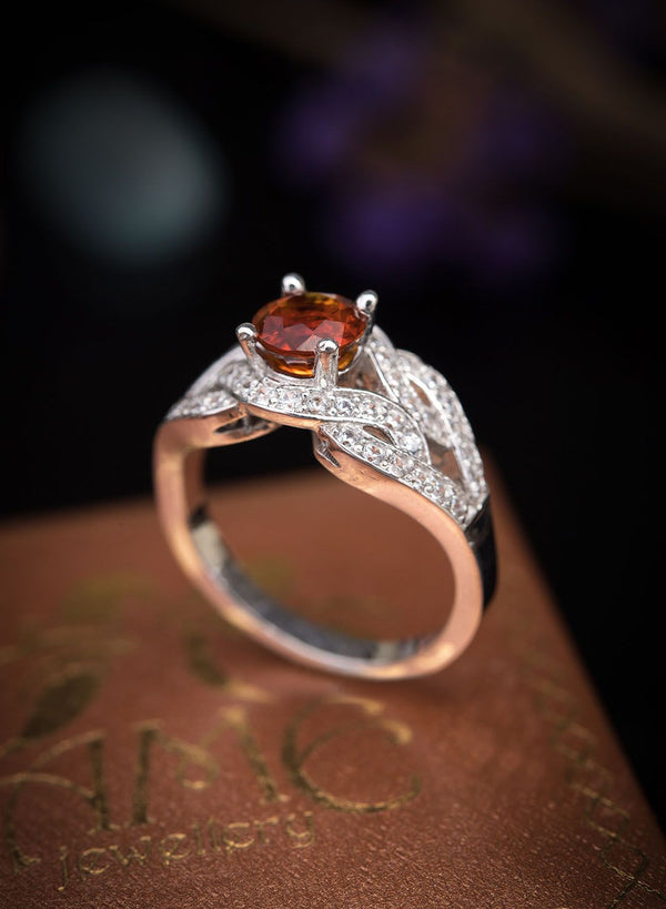 Nhẫn nữ Đá quý thiên nhiên Citrine Ring - AME Jewellery