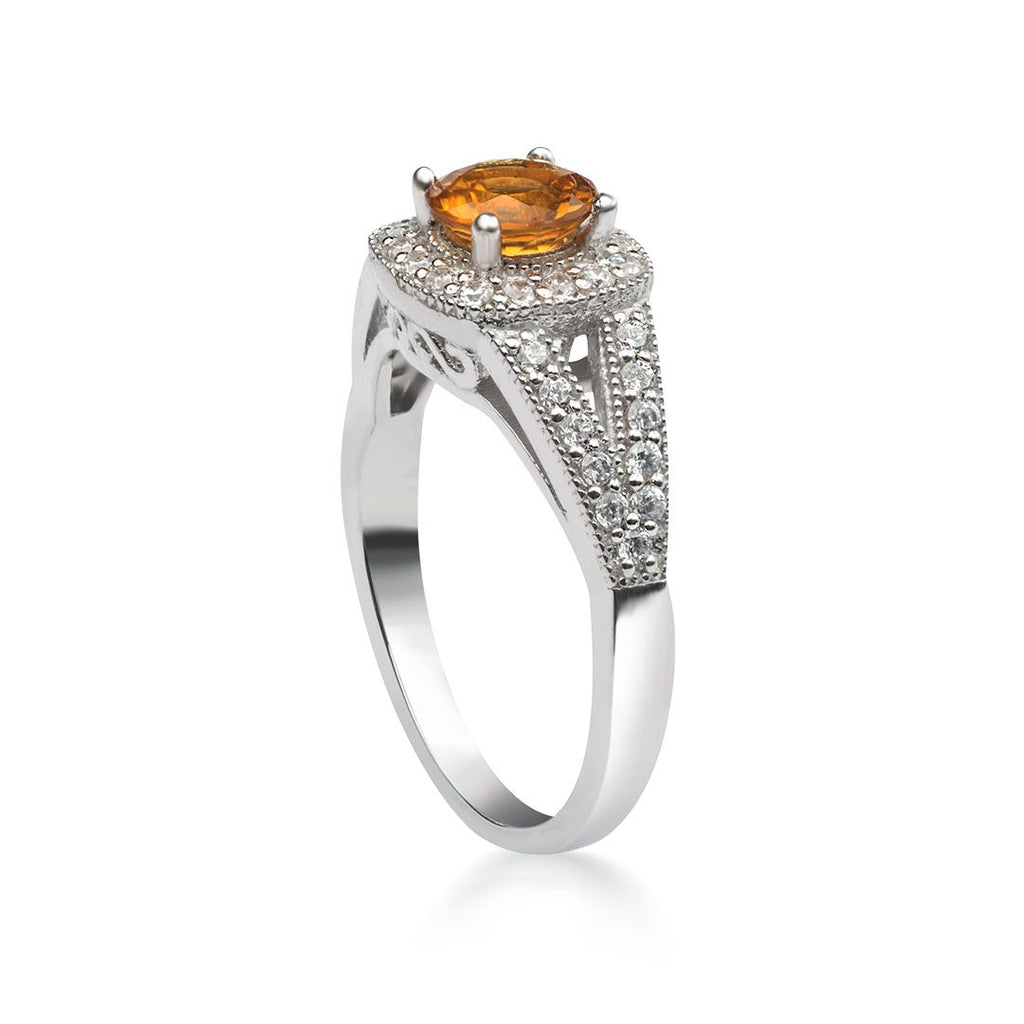 Nhẫn Đá quý thiên nhiên Citrine Vintage Ring in Sterling Silver by AME Jewellery