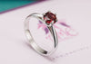 Nhẫn Đá quý tự nhiên Red Garnet silver ring | AME Jewellery