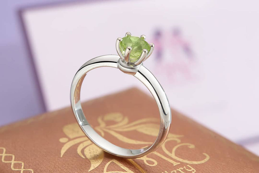 Nhẫn nữ Đá quý thiên nhiên Peridot Ring in Sterling Silver by AME Jewellery