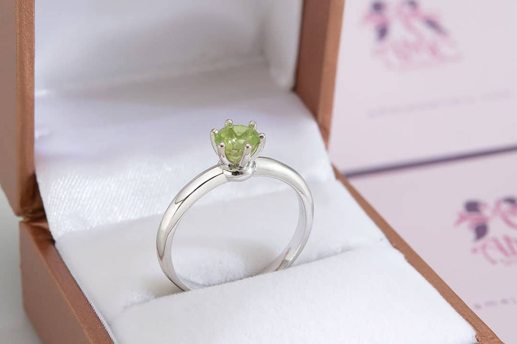 Nhẫn nữ Đá quý thiên nhiên Peridot Ring in Sterling Silver by AME Jewellery