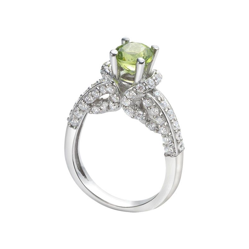 Nhẫn nữ Bạc cao cấp Đá quý tự nhiên Peridot Silver Cathedral Ring by AME Jewellery