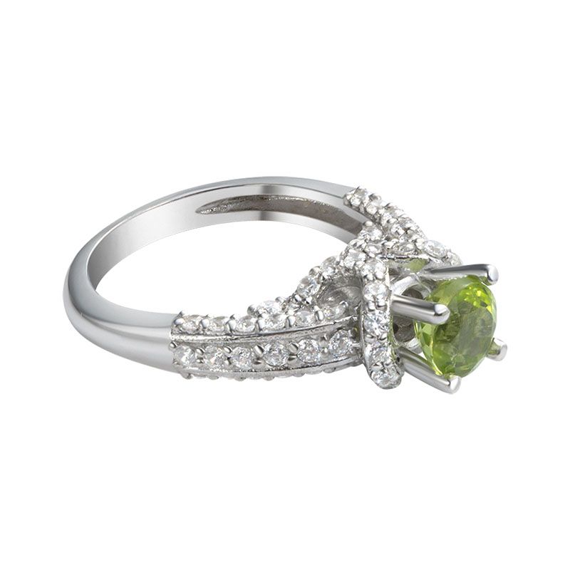 Nhẫn nữ Bạc cao cấp Đá quý tự nhiên Peridot Silver Cathedral Ring by AME Jewellery