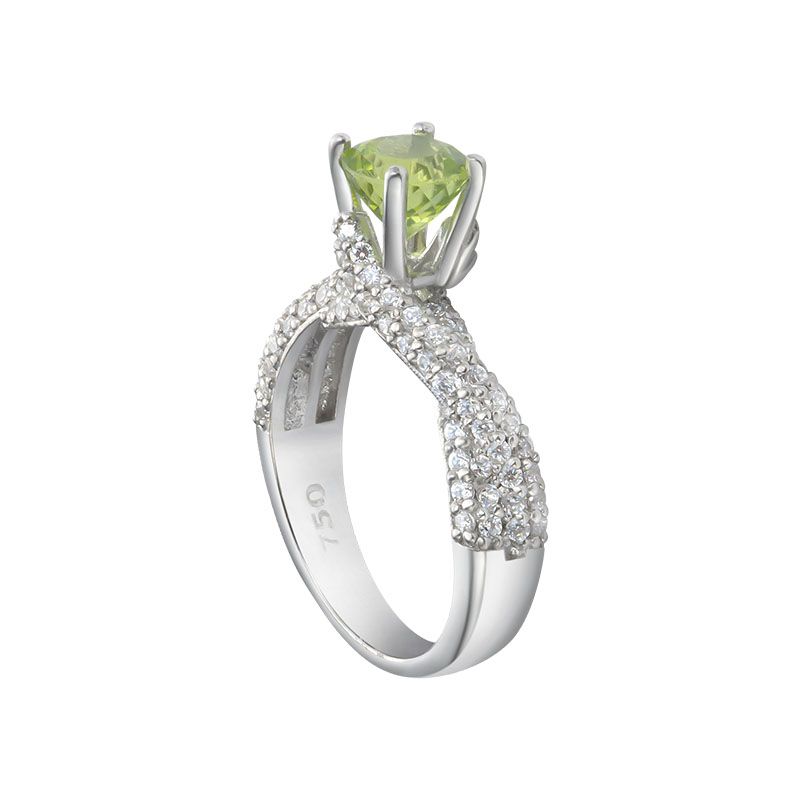 Nhẫn nữ Đá quý tự nhiên Peridot Silver Twist Ring in Sterling Silver by AME Jewellery