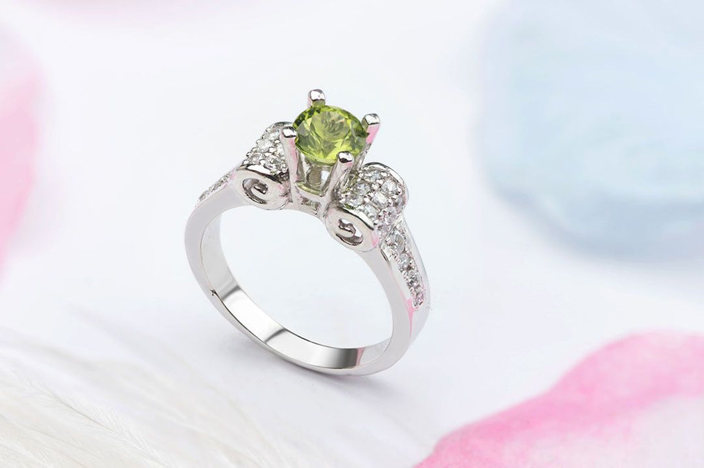 Nhẫn Đá quý thiên nhiên Peridot classic ring AME Jewellery