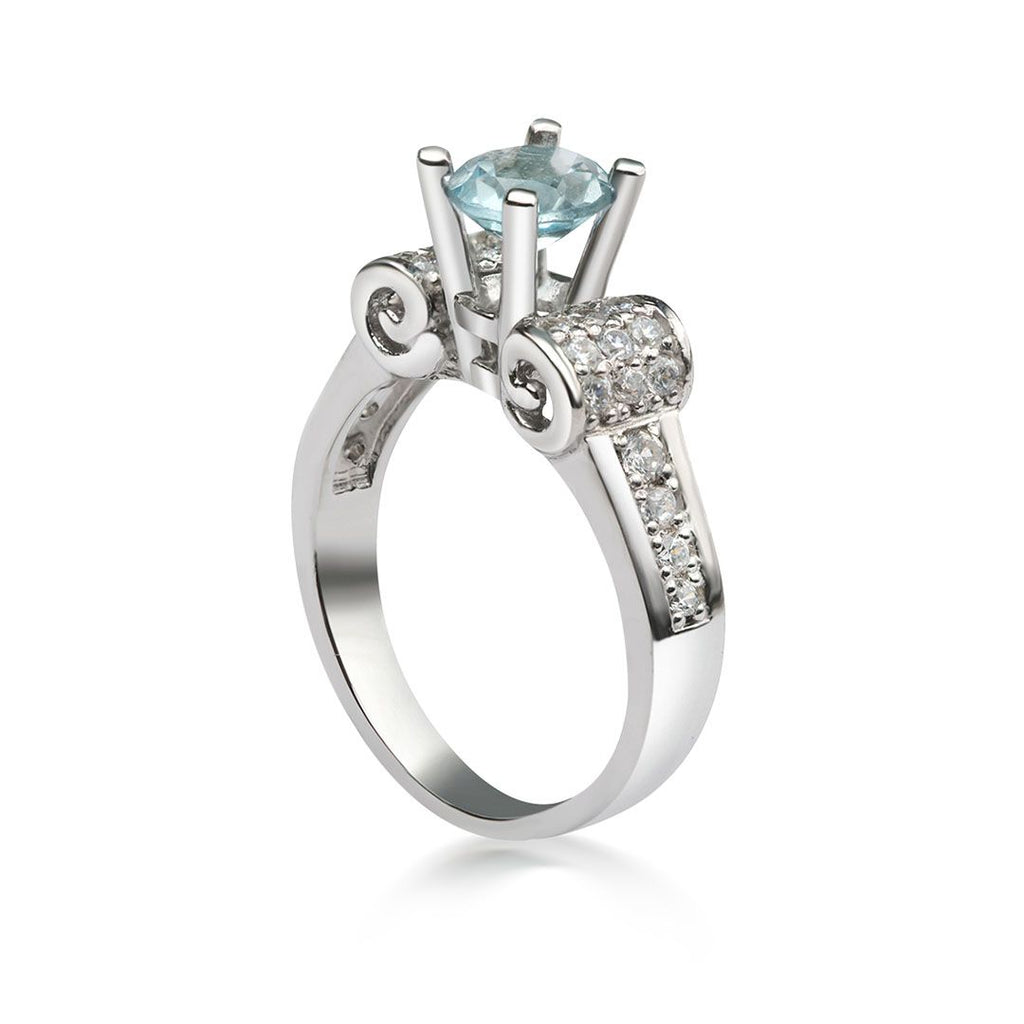 Nhẫn Đá quý thiên nhiên Swiss Blue Topaz Ring in Sterling Silver by AME Jewellery 