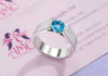 Nhẫn Nam Đá quý thiên nhiên Blue Topaz Matte Finish Men's Ring - AME Jewellery