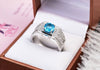 Nhẫn Nam Đá quý thiên nhiên Natural Blue Topaz Men's Ring | AME Jewellery