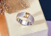 Nhẫn Nam Đá quý thiên nhiên Baguette Citrine Matte Finish Men's Ring - AME Jewellery