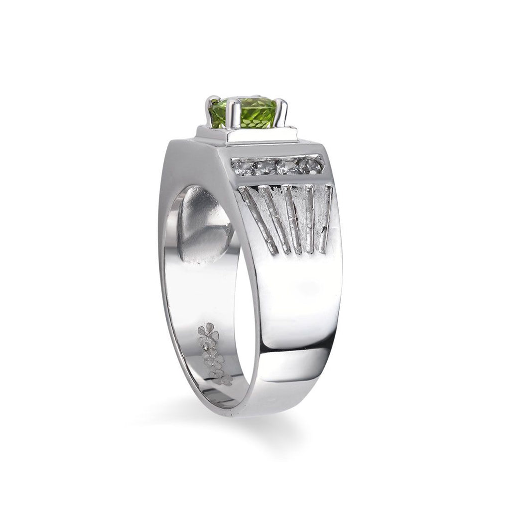 Nhẫn Nam Đá quý thiên nhiên Peridot Men's Ring in Sterling Silver by AME Jewellery