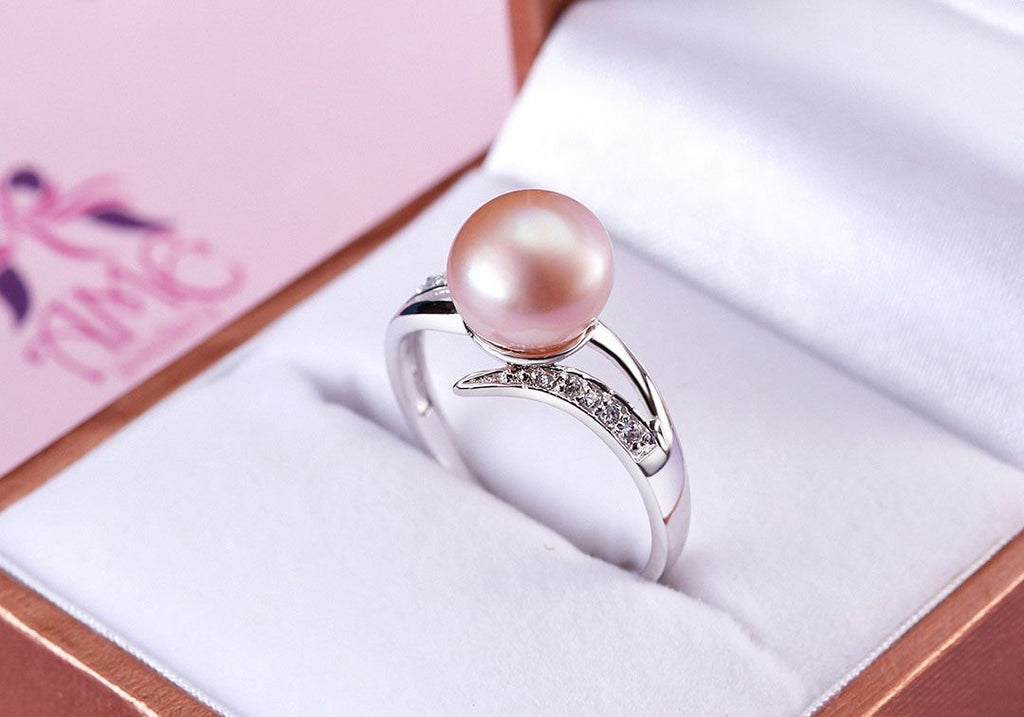 Nhẫn nữ Ngọc trai nước ngọt màu lavender freshwater pearl ring | AME Jewellery