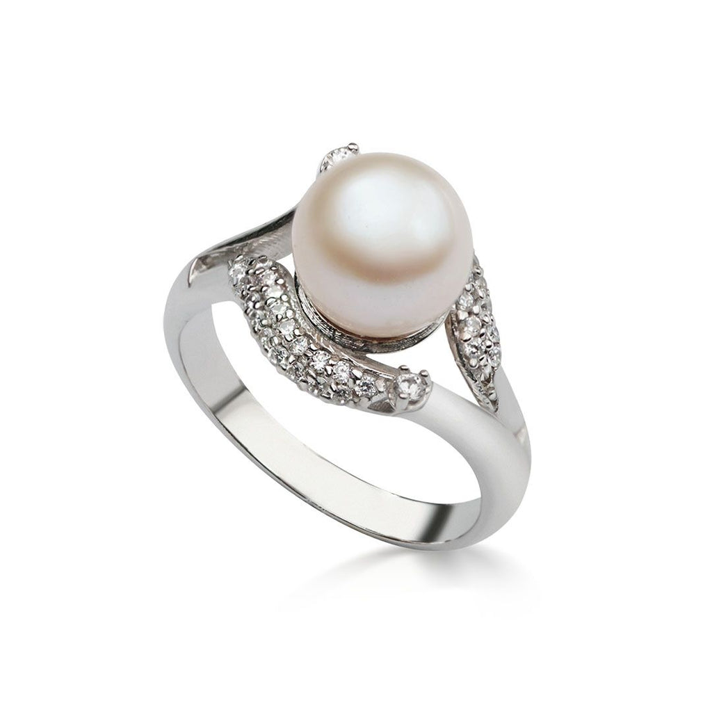 Nhẫn nữ Ngọc trai trắng White Freshwater Pearl Ring by AME Jewellery