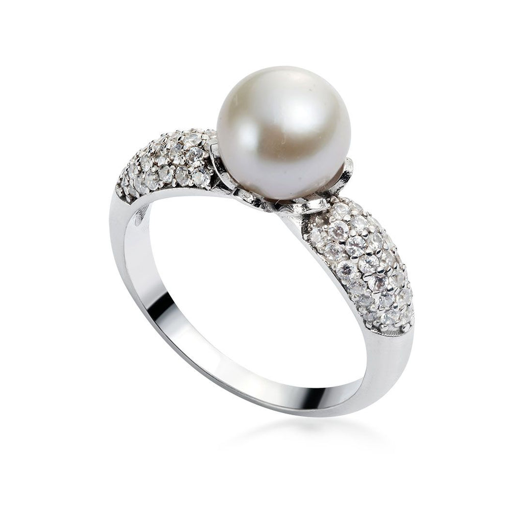 Nhẫn nữ Ngọc trai trắng White Freshwater Pearl Ring by AME Jewellery