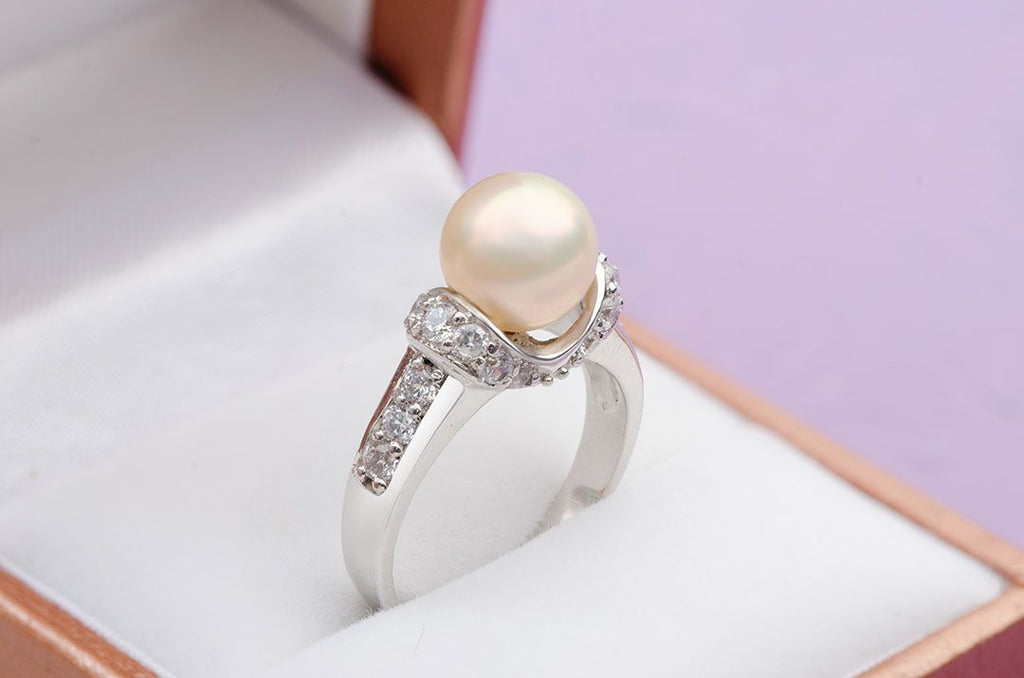 Nhẫn nữ Ngọc trai Lavender Freshwater Pearl Accent Ring by AME Jewellery