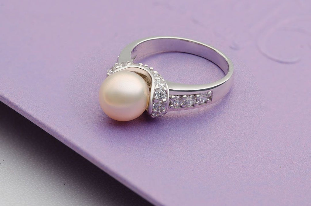 Nhẫn nữ Ngọc trai Lavender Freshwater Pearl Accent Ring by AME Jewellery