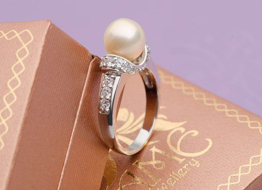 Nhẫn nữ Ngọc trai Lavender Freshwater Pearl Accent Ring by AME Jewellery