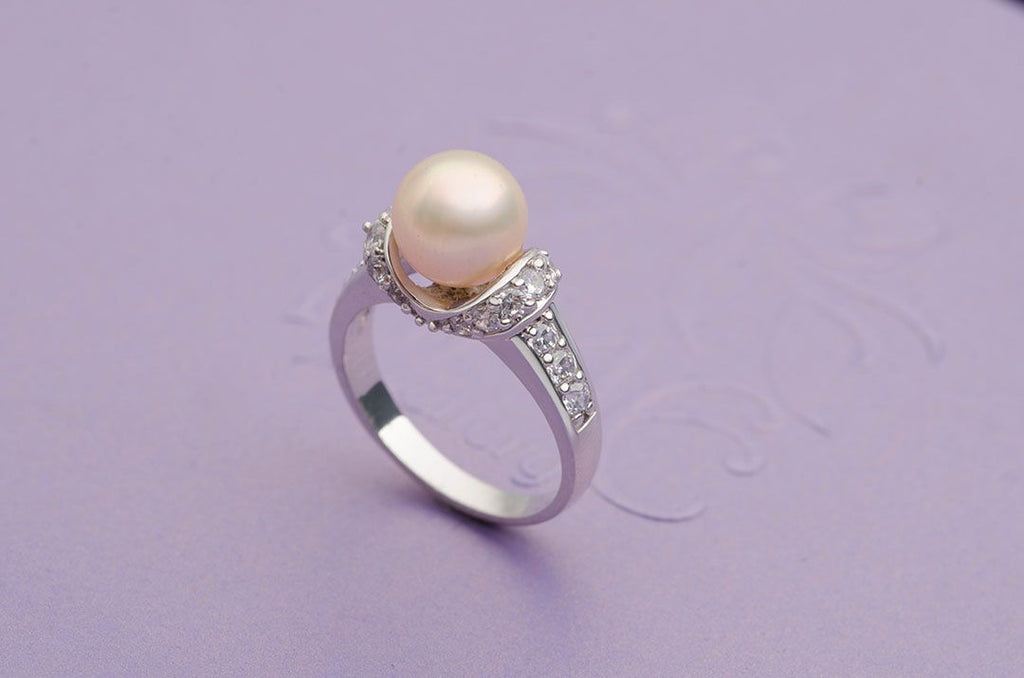 Nhẫn nữ Ngọc trai Lavender Freshwater Pearl Accent Ring by AME Jewellery