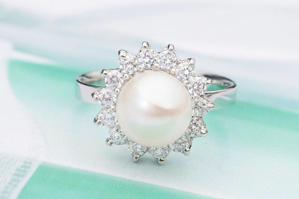 Nhẫn Ngọc trai nước ngọt Freshwater pearl sunflower ring - AME Jewellery