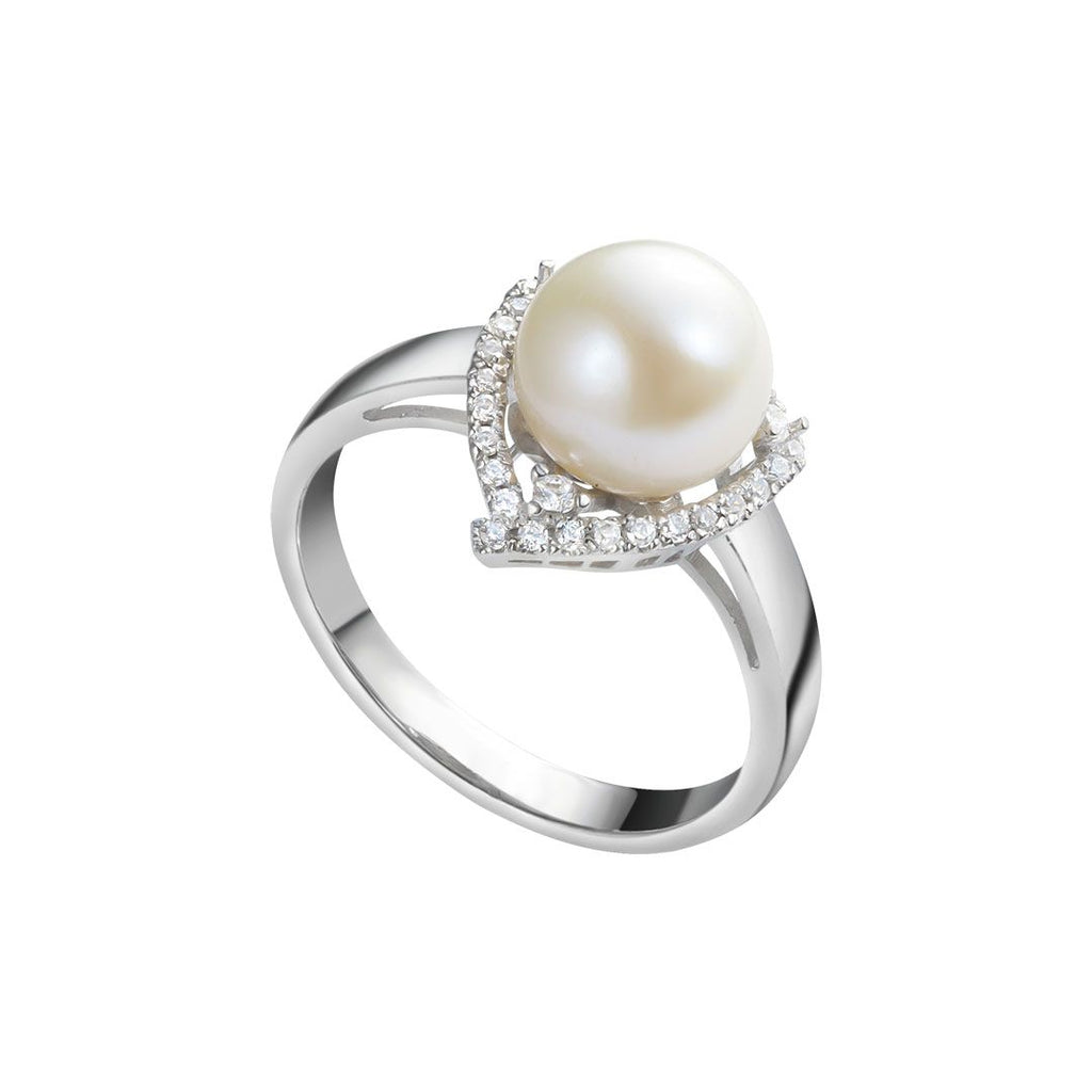 Nhẫn Ngọc trai Nước ngọt trắng Freshwater pearl triangle ring - AME Jewellery