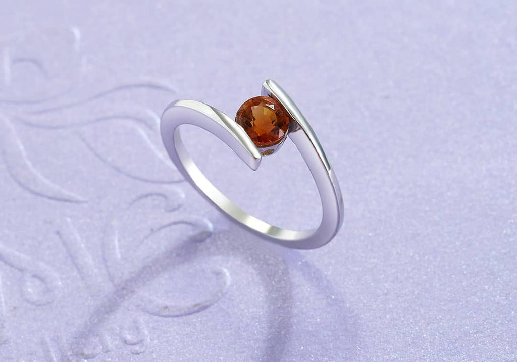 Nhẫn Đá quý thiên nhiên Citrine Bypass Ring in Sterling Silver by AME Jewellery