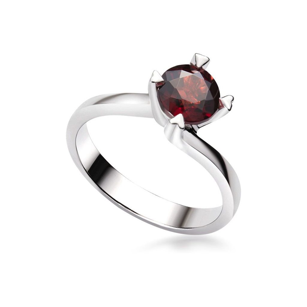 Nhẫn Đá quý thiên nhiên Garnet solitaire ring in sterling silver by AME Jewellery