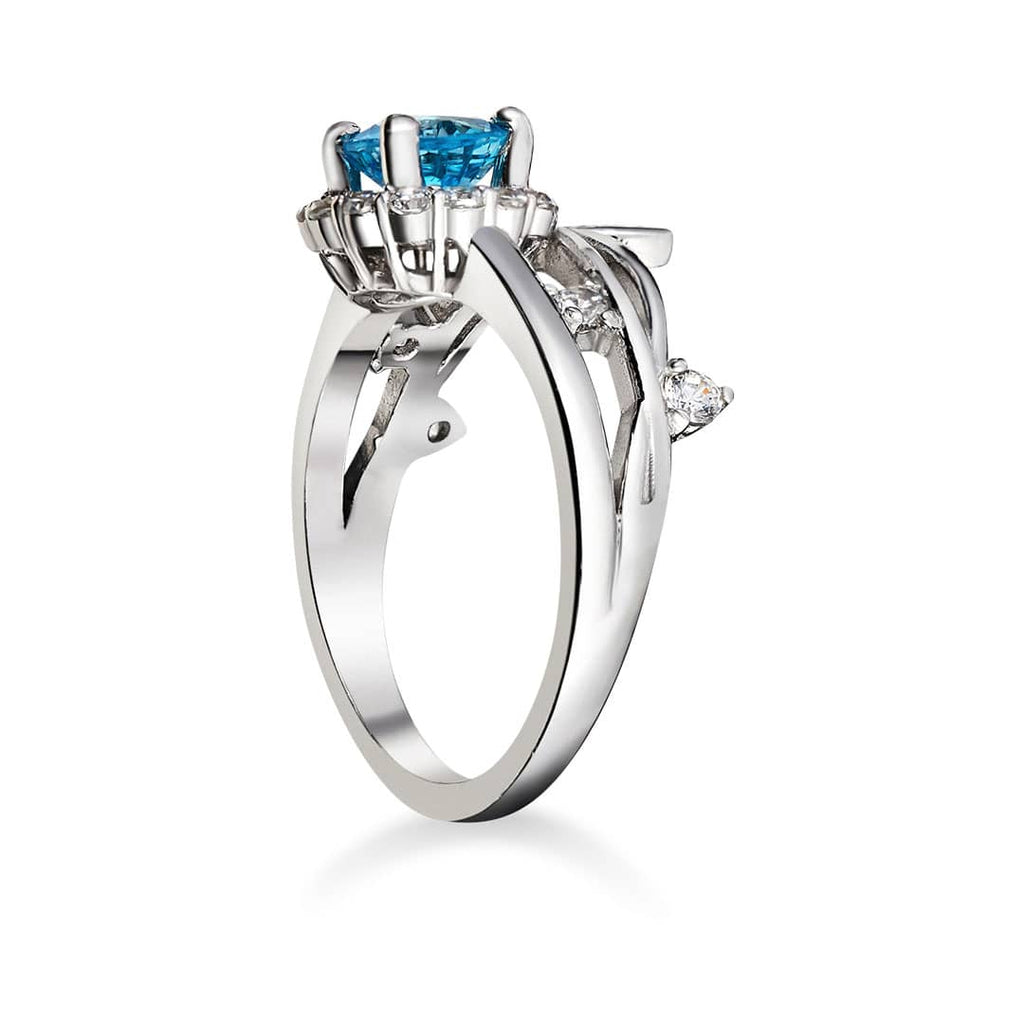 Nhẫn Đá quý thiên nhiên Natural Blue Topaz double band ring | AME Jewellery