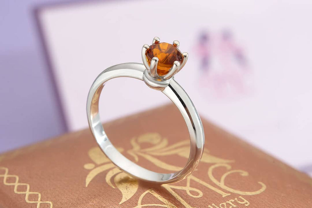 Nhẫn nữ Đá quý thiên nhiên Citrine Ring in Sterling Silver by AME Jewellery