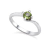 Natural Peridot Solitaire Twist Ring in Sterling Silver - AME Jewellery