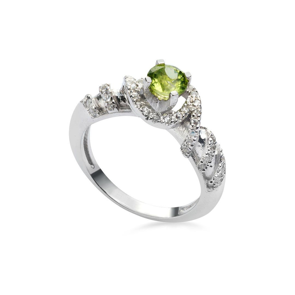 Nhẫn nữ Đá quý tự nhiên Peridot Spiral Ring in Sterling Silver by AME Jewellery