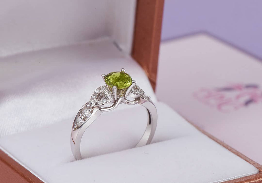 Nhẫn nữ Đá quý thiên nhiên Peridot Ring in Sterling Silver by AME Jewellery