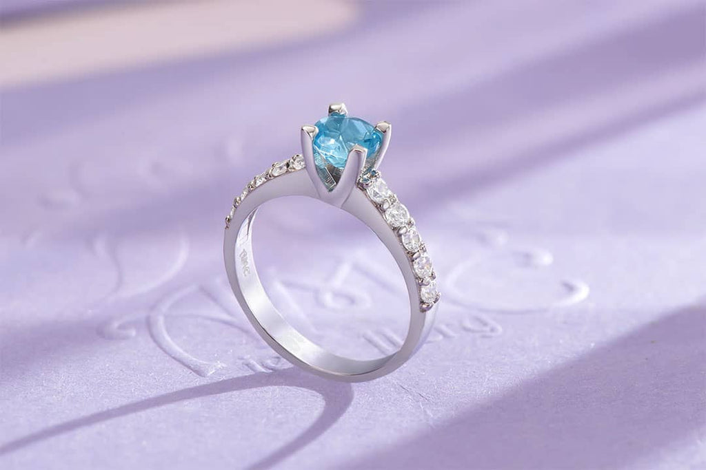 Nhẫn nữ Đá quý tự nhiên Blue Topaz Ring in Sterling Silver by AME Jewellery