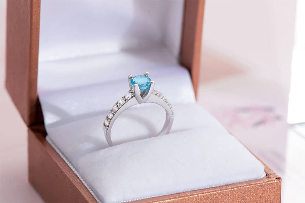 Nhẫn nữ Đá quý tự nhiên Blue Topaz Ring in Sterling Silver by AME Jewellery