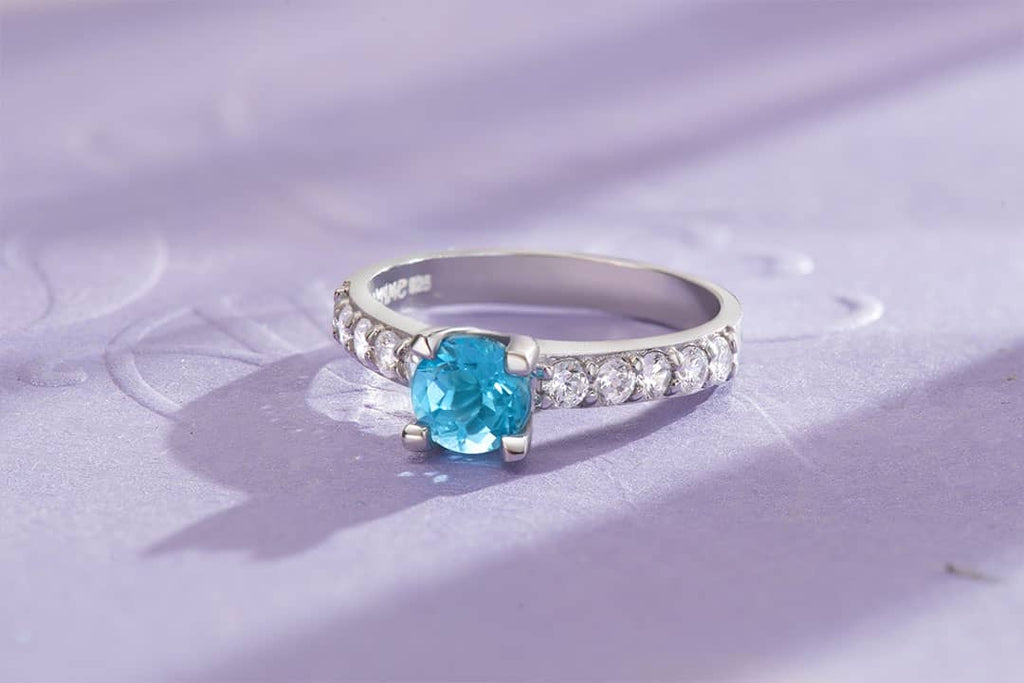 Nhẫn nữ Đá quý tự nhiên Blue Topaz Ring in Sterling Silver by AME Jewellery