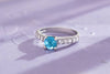 Nhẫn nữ Đá quý tự nhiên Blue Topaz Silver Ring | AME Jewellery