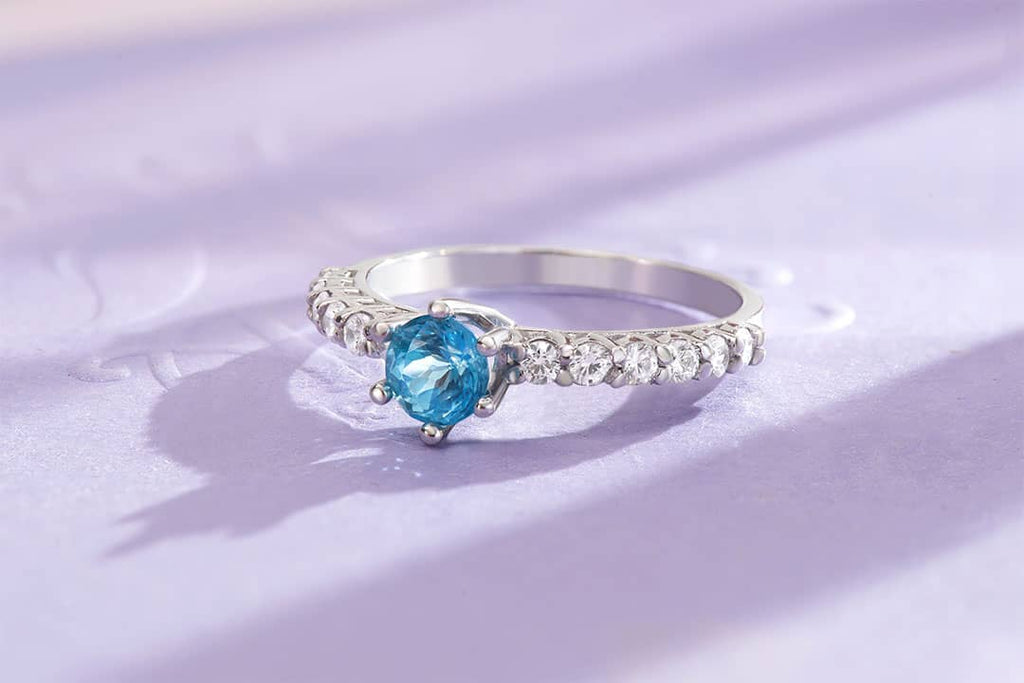 Nhẫn nữ Đá quý tự nhiên Blue Topaz Ring in Sterling Silver by AME Jewellery