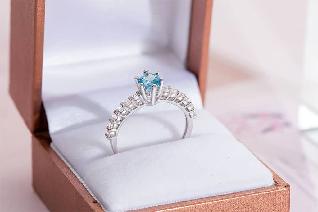 Nhẫn nữ Đá quý tự nhiên Blue Topaz Ring in Sterling Silver by AME Jewellery