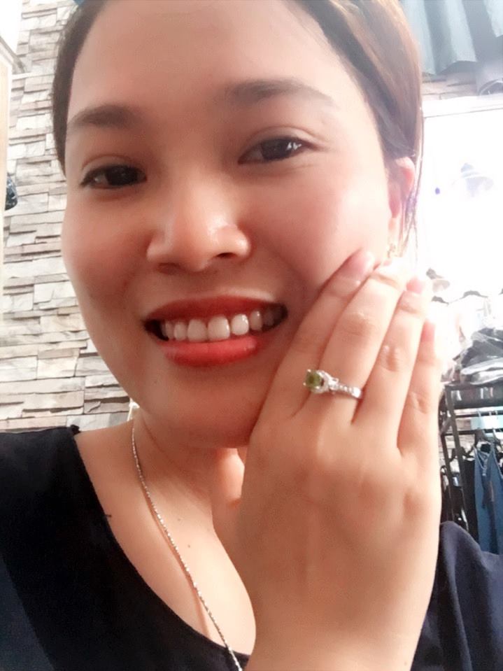 Nhẫn nữ Đá quý tự nhiên Peridot ring in sterling silver by AME Jewellery