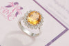 Nhẫn Vàng trắng 14K Đá quý tự nhiên oval Citrine Gold Ring | AME Jewellery