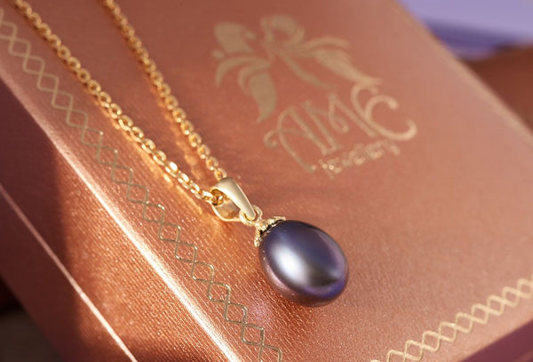 Mặt dây Vàng 14K Ngọc trai Peacock Freshwater Pearl Gold Pendant - AME Jewellery