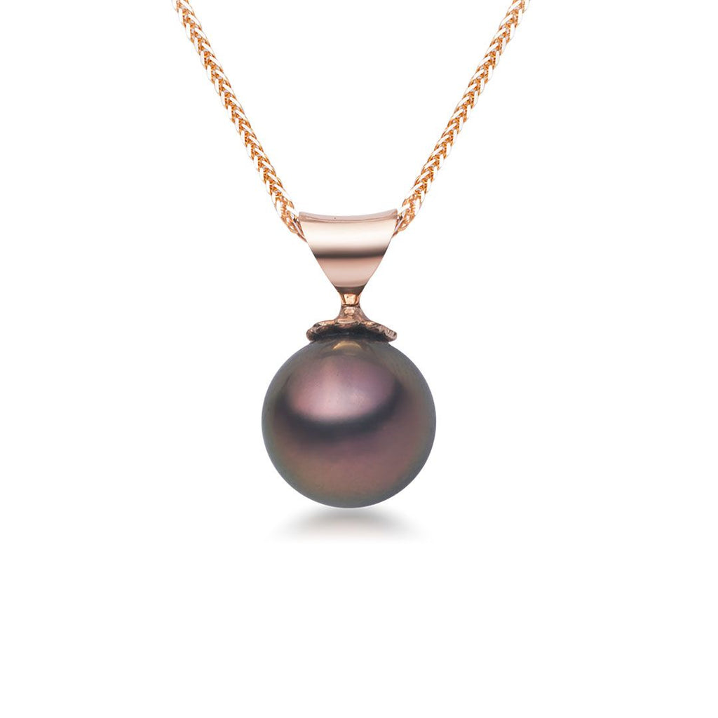 Mặt dây chuyền Vàng hồng Ngọc trai Aubergine Freshwater Pearl Pendant Necklace in 14K Rose Gold by AME Jewellery