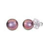 Peacock Green Freshwater Pearl Stud Earrings in Sterling Silver - AME Jewellery