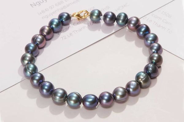 Vòng tay chuỗi Ngọc trai nước ngọt | Peacock Pearl Strand Bracelet | AME Jewellery
