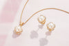 Bộ Trang sức Hoa Mai Vàng 14K Ngọc trai Pearl Apricot Blossom Flower Jewelry in Yellow Gold by AME Jewellery