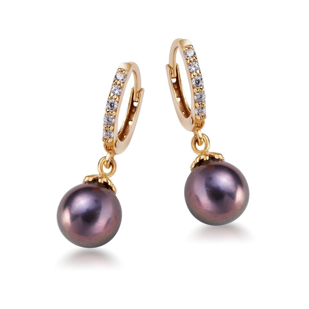 Bông tai Vàng 14K Ngọc trai Peacock Freshwater Pearl Earrings | AME Jewellery