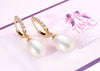Bông tai Vàng 14K Ngọc trai White Teardrop Pearl Hinged Earrings in 14K Yellow Gold by AME Jewellery